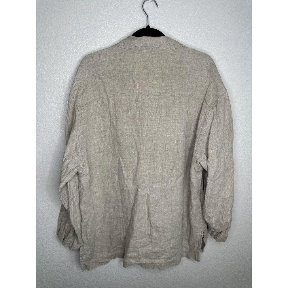 Classiques For Nordstrom Shirt Womens Medium Linen Button Front Pockets Top - Picture 6 of 6